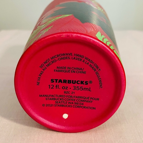 Starbucks Holiday Christmas Hot Pink Poinsettia Ceramic Tumbler 12 Fl Oz 2021 - Picture 9 of 12